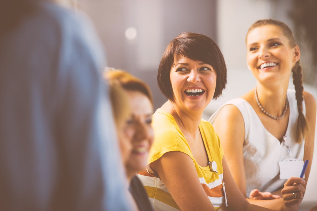 Laughing women on seminar